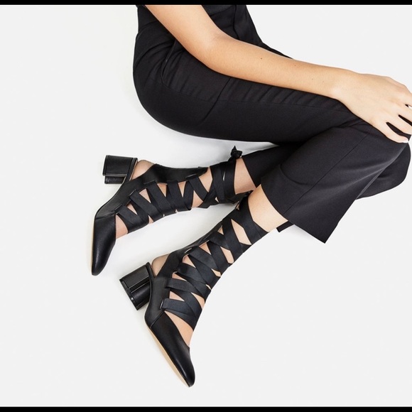 Zara Shoes - ZARA lace up slingback shoes
